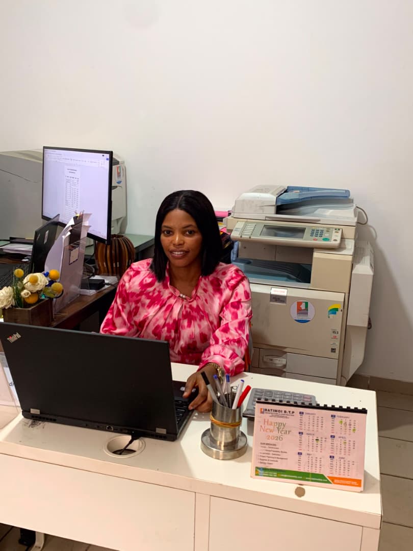 Kalzembo Prisca, architect and engineer at BATIMOI BTP, leading architecture and construction company in Cameroon