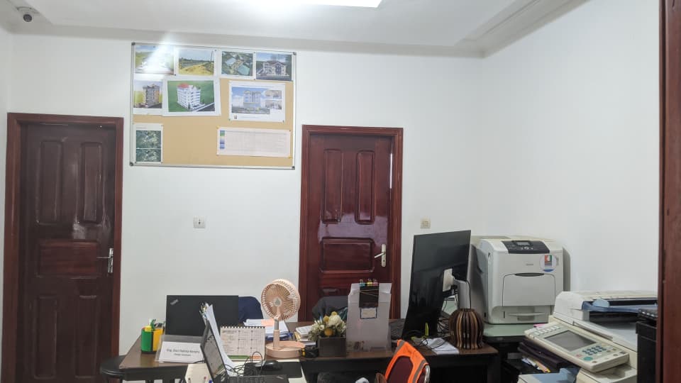 Interior of the BATIMOI BTP construction office in Buea, Southwest Region, Cameroon